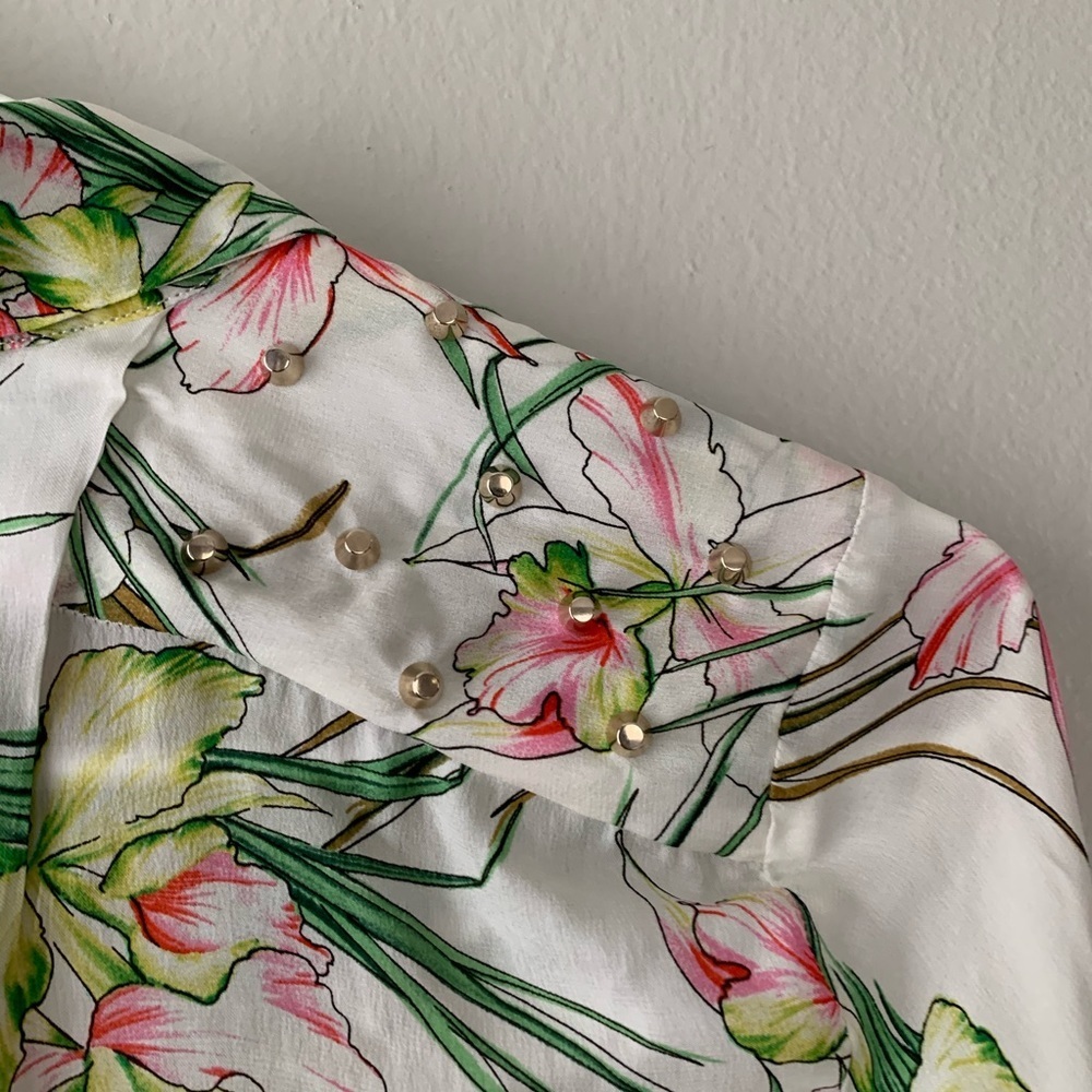 NWT Zara Woman button down floral shirt - Picture 7 of 8